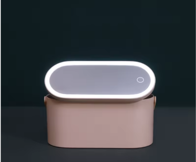 Portable LED Light Storage Box Beauty And Makeup Mirror